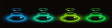 Çember ışık efekti enerji parıltısı oyun portalı