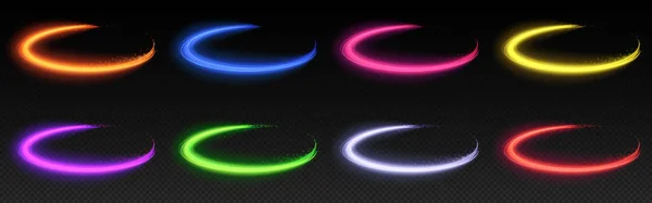 Neon Ljuseffekt Hastighet Linje Glöd Virvel Vektor Abstrakt Energi Våg — Stock vektor