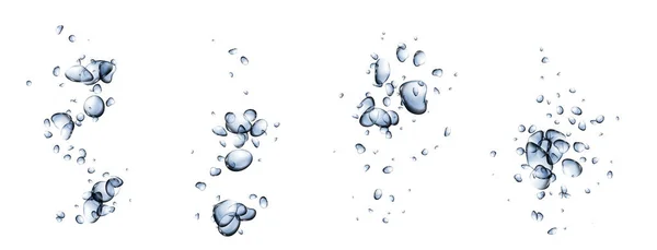 Вода Падає Повітряні Бульбашки Під Водою Соді Густий Напій Ізольований — стоковий вектор