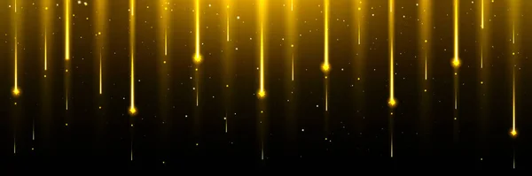 Χρυσό Αστέρι Κομήτη Ντους Βροχή Χώρο Φόντο Χρυσός Μετεωρίτης Πέφτει — Διανυσματικό Αρχείο