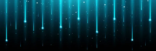 Shower Star Λαμπερό Κομήτη Βροχή Οριζόντια Σύνορα Μπλε Διαδρομή Που — Διανυσματικό Αρχείο