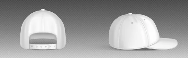 Isolated White Blank Baseball Cap Vector Mockup Template Sport Hat — Stock Vector