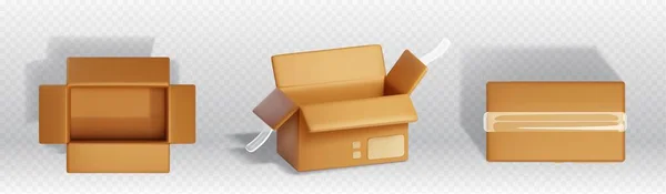 Ürünlerin Teslimi Veya Depolanması Için Karton Kutular Posta Yoluyla Gönderilecek — Stok Vektör