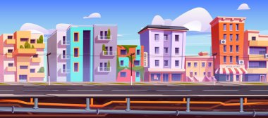 Su borusu yeraltı sistemi ve şehir merkezi vektörü. Çizgi film çizimleri için kanalizasyon inşaatı. Lavabo, tuvalet, banyo ve mutfak lağımı. Sulama tesisatı