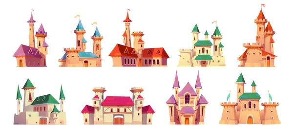 Märchenhafte Mittelalterliche Königliche Burg Oder Fantasie Prinzessin Palast Cartoon Vektor — Stockvektor