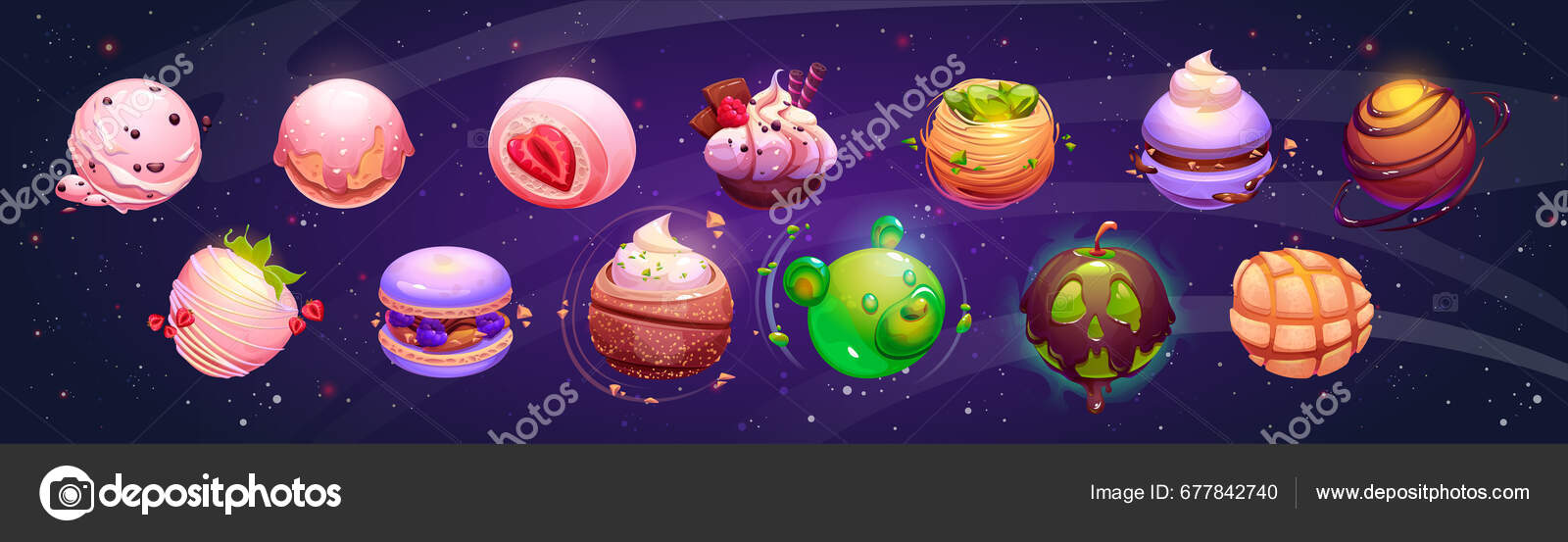 set of funny game ui wooden jelly magic power up icon for gui