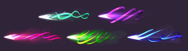 Flèche Jeu Avec Mouvement Vfx Effet Lumineux Illustration Vectorielle Bande — Image vectorielle