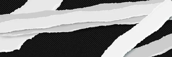 Порванный Край Бумаги Порвать Белый Вектор Страницы Текстура Носового Листа — стоковый вектор