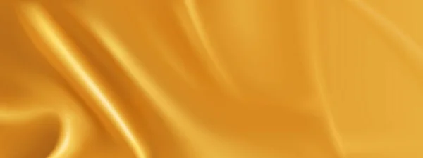 Χρυσό Φόντο Μεταξωτό Υλικό Υγρό Βολάν Αποτέλεσμα Ρεαλιστική Διανυσματική Απεικόνιση — Διανυσματικό Αρχείο