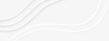 Açık gri yüzeyde yumuşak beyaz kıvrımlı çizgileri olan neumorfizm arka planı. İnce gölgeli minimum dalga deseni. Temiz geometrik kıvrımlı kabartma kabartma kabartması. Zarif monokromatik pankart tasarımı.