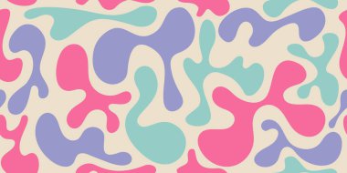 Ürkütücü sıvı pürüzsüz desenleri şekillendirir. Soyut renkli damlalar, düşüşler ve düşüşler. Psikedelik 60 'ların tarzında, havalı arka planda. Dalgalı trippy pastel kıvrımlar, sıvı retro tasarım dokusu.