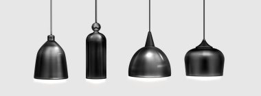 Minimalist tarzda döşenmiş tavanlı lamba - modern mutfak, yemek odaları veya modern çalışma alanı aydınlatması için kabloların üzerinde mat kaplama, zil ve koni şeklinde gölgeli endüstriyel asma ışıkları