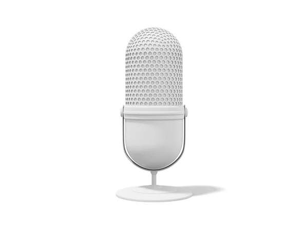 Modern Microphone Minimalist Cartoon White Icon White Background Rendering — Stock Photo, Image