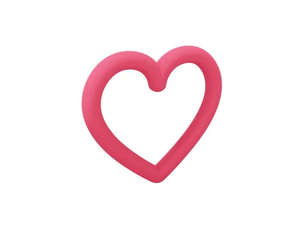 Παιδική Καρδιά Κόκκινο Μονό Χρώμα Σύμβολο Αγάπης Λευκό Μονόχρωμο Φόντο — Φωτογραφία Αρχείου