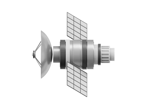 Antenli Bir Uzay Uydusu Yörüngesel Iletişim Istasyonu Istihbaratı Araştırma Boyutlu — Stok fotoğraf