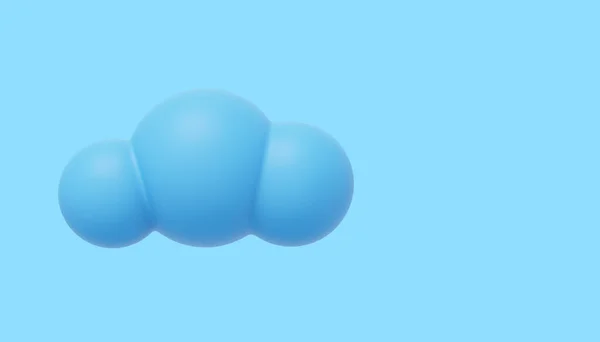 漫画の青い雲 3Dレンダリング 青い背景のアイコン テキストのスペース — ストック写真