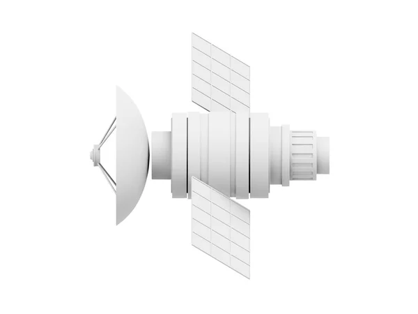 Космический Спутник Антенной Разведка Орбитальной Станции Связи Исследования Рендеринг Белая — стоковое фото