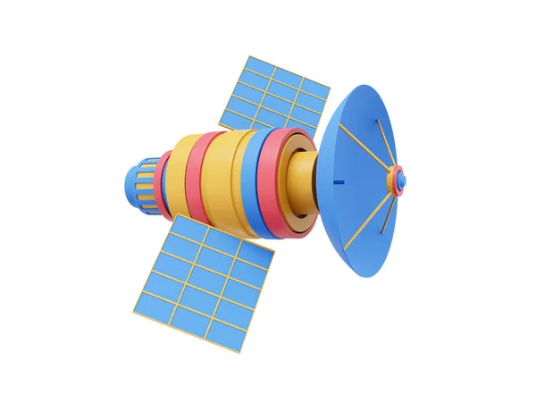 Satellite Spatial Avec Antenne Station Communication Orbitale Intelligence Recherche Rendu — Photo