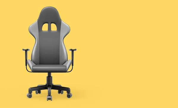 Realistischer Gaming Sessel Rendering Symbol Auf Gelbem Hintergrund Platz Für — Stockfoto