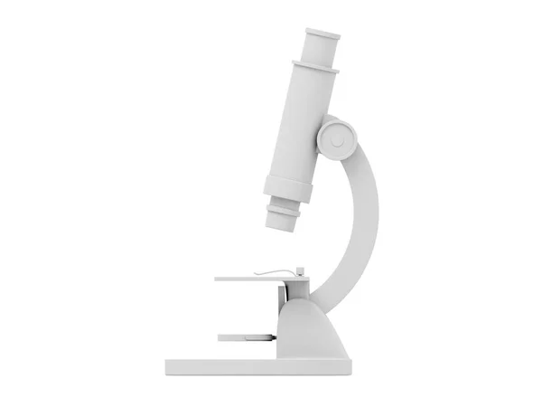 漫画の白い顕微鏡 3Dレンダリング 白地のアイコン — ストック写真