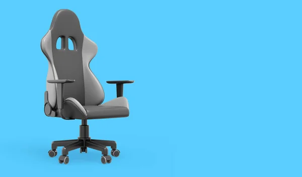 Realistischer Gaming Sessel Seitenansicht Rendering Symbol Auf Blauem Hintergrund Platz — Stockfoto
