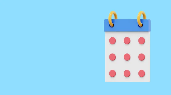 Einfacher Flip Kalender Rendering Symbol Auf Blauem Hintergrund Platz Für — Stockfoto