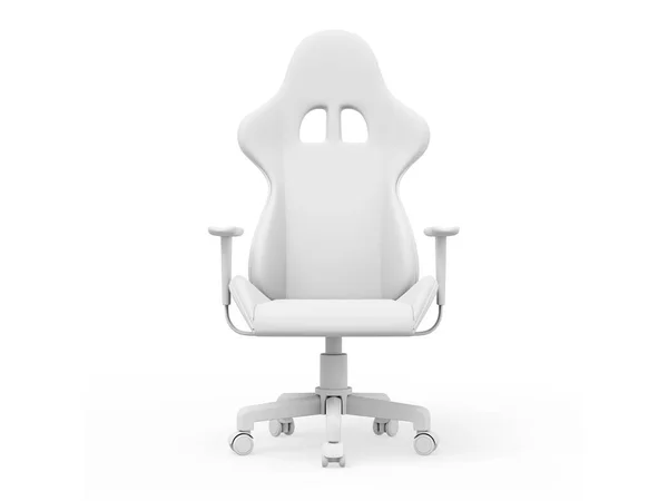Weißer Gaming Sessel Rendering Symbol Auf Weißem Hintergrund — Stockfoto