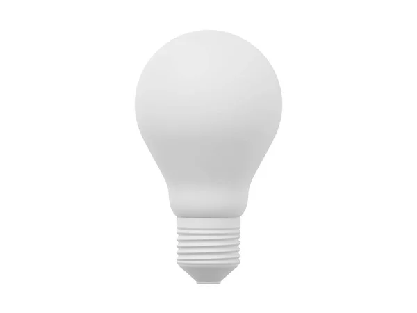 Realistische Weiße Glühbirne Rendering Symbol Auf Weißem Hintergrund — Stockfoto