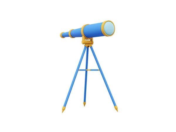 Многоцветный Телескоп Рендеринг Икона Белом Фоне — стоковое фото