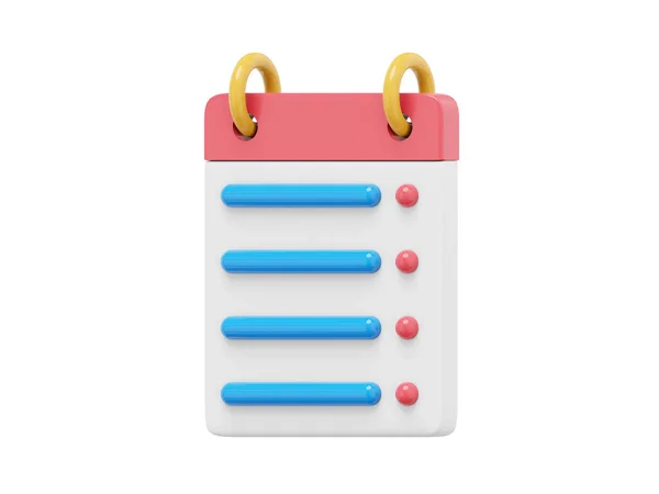 Flip Calendar Assignment Rendering Icon White Background — Stock Photo, Image