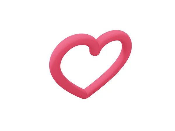 Coração Brinquedo Cor Mono Vermelha Símbolo Amor Fundo Sólido Branco — Fotografia de Stock