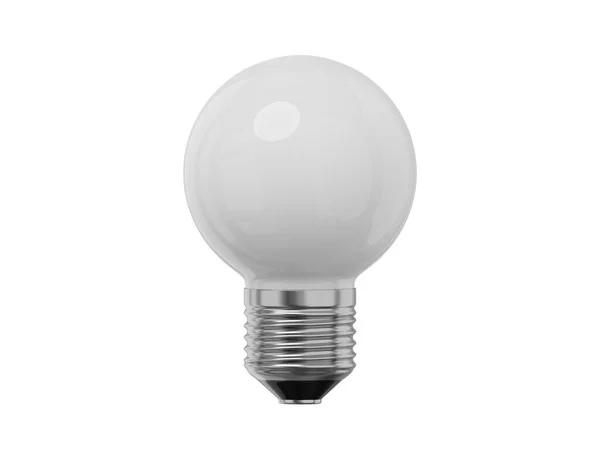 Realistic White Light Bulb Rendering Icon White Background — Stock Photo, Image