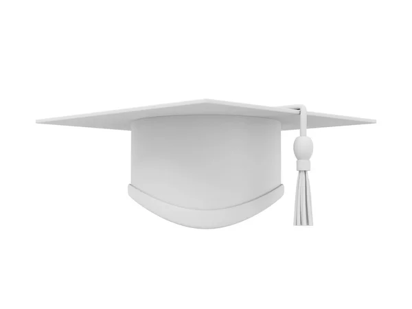 대학의 학생들을 모르타르 위원회입니다 렌더링 하얀색 바탕에 실제적 하얀색 아이콘 — 스톡 사진