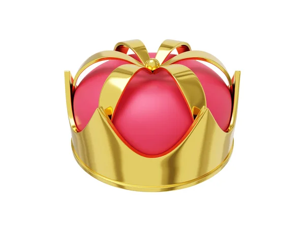 Koninklijke Kroon Goud Metaal Met Rode Dop Symbool Van Macht — Stockfoto