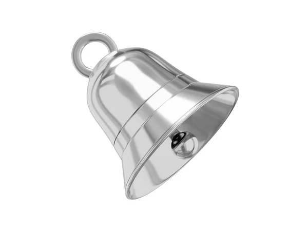 Glockenmetall Silber Benachrichtigungssymbol Rendering Symbol Auf Weißem Hintergrund — Stockfoto