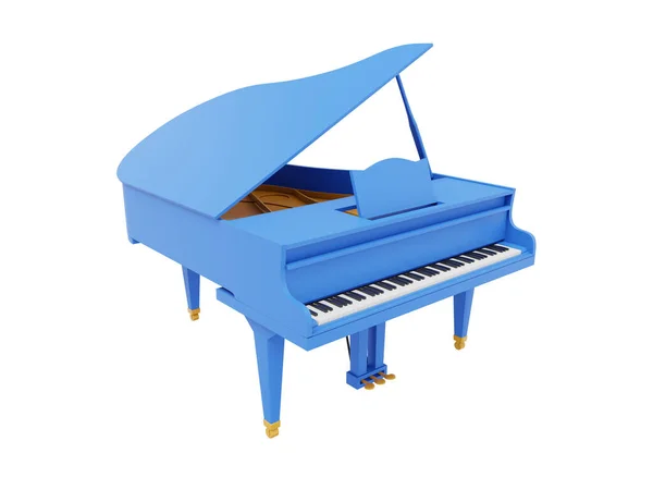 Блакитне Піаніно Музичний Інструмент Візуалізація Піктограма Білому Тлі — стокове фото