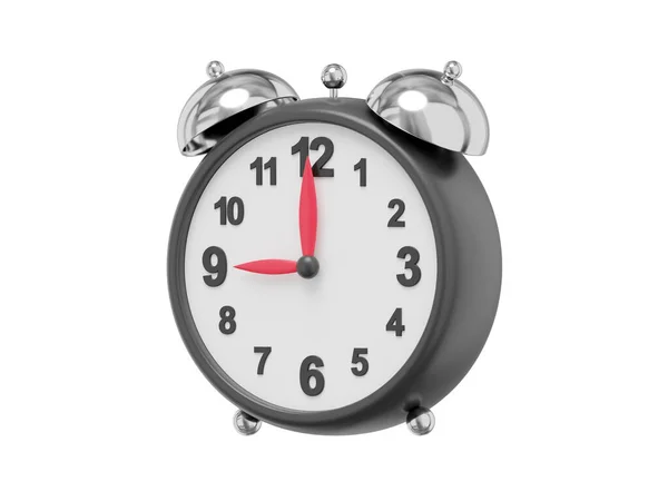 Reloj Despertador Vintage Realista Vista Lateral Representación Icono Sobre Fondo —  Fotos de Stock