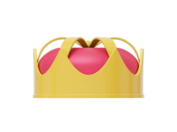 Королівська Корона Червоною Шапочкою Символ Влади Візуалізація Піктограма Білому Тлі — стокове фото