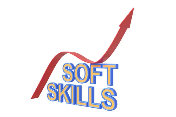 Red Arrow Growing Graph Text Soft Skills Development Concept Illustration Royalty Free Stock Images