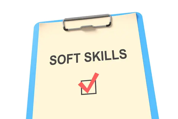 Clipboard Checklist Text Soft Skills Concept Planning Execution Illustration Stock Photo