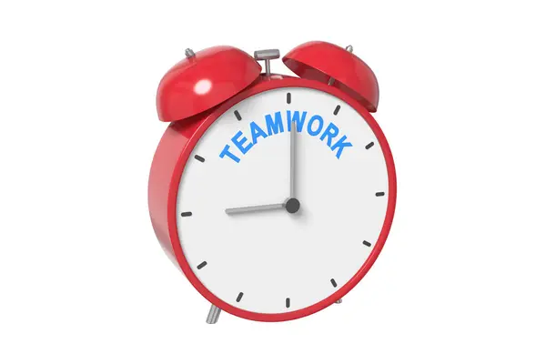 Ringing Alarm Clock Text Teamwork Deadline Concept Illustration Imagen De Stock