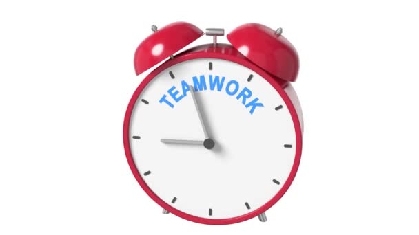 Дзвонить Нагадувальний Годинник Текст Teamwork Концепція Дедлайну Анімація — стокове відео