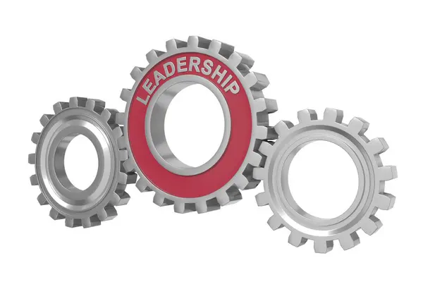 Spinning Gears Text Leadership Interaction Concept Illustration Imagen De Stock