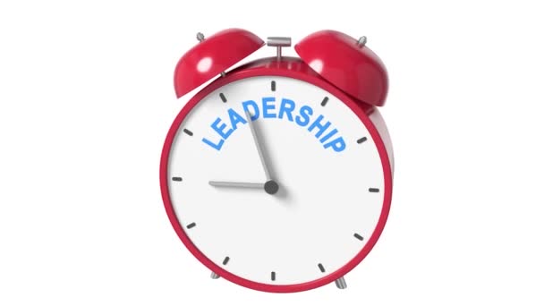 Ringing Alarm Clock Text Leadership Deadline Concept Animation — Stock Video