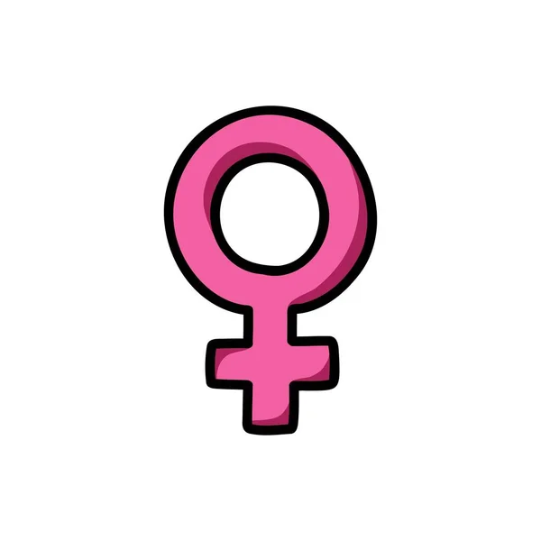 Símbolo Femenino Garabato Icono Vector Ilustración — Vector de stock