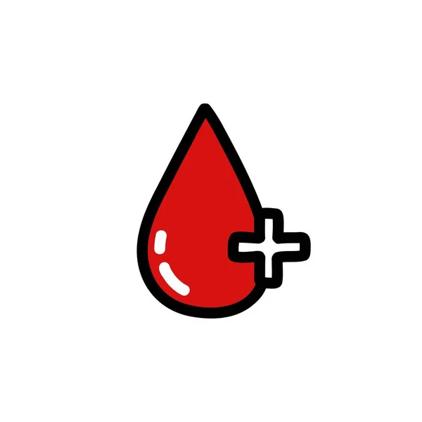 Blutspende Doodle Symbol Vektorillustration — Stockvektor