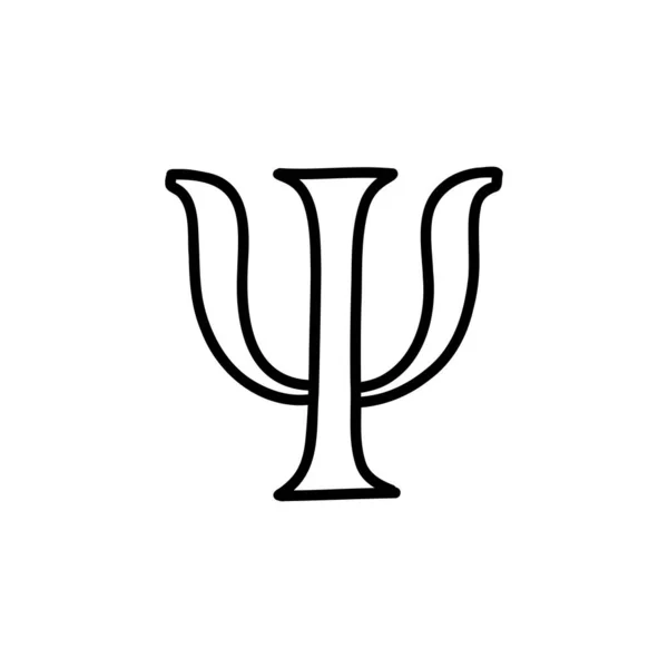 Psi Symbol Doodle Symbol Vektorillustration — Stockvektor