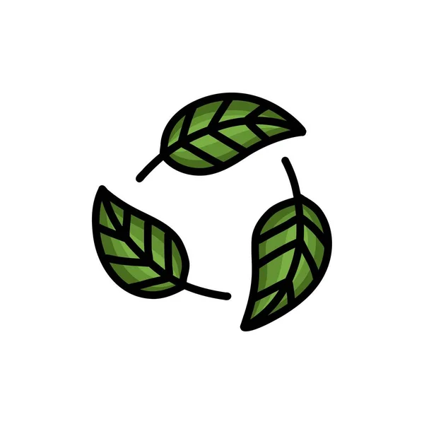 Símbolo Biodegradável Doodle Ícone Ilustração Vetorial — Vetor de Stock