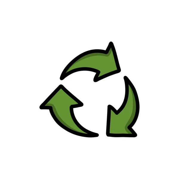 Recycling Symbol Doodle Icon Vector Illustration — Stock Vector