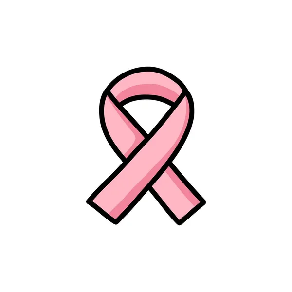 乳がん啓発リボンのドアアイコンベクトルイラスト — ストックベクタ